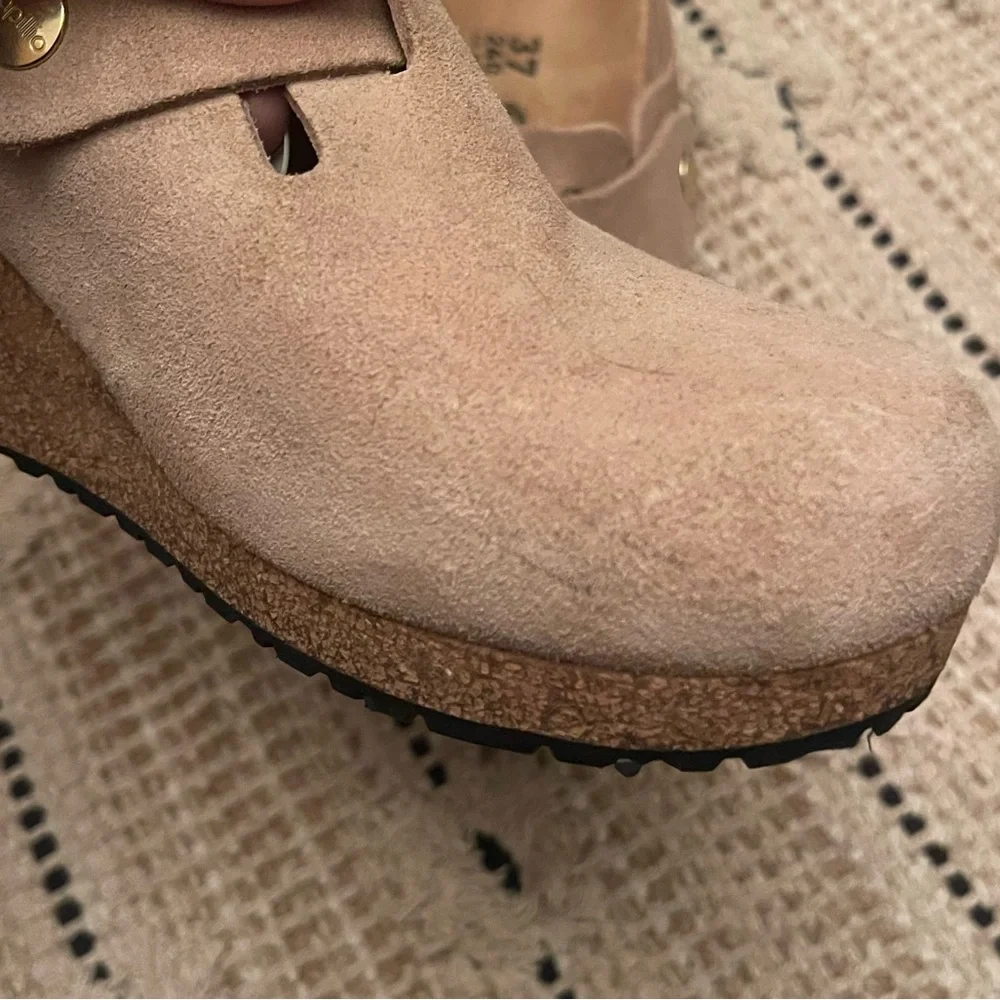 Birkenstock | Fanny Suede Cork Heel Mule 37 - Picture 6 of 8
